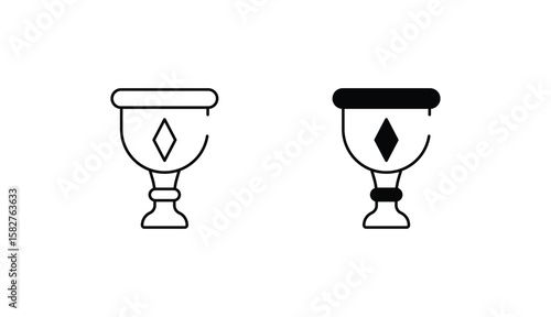 Chalice icon design with white background stock illustration