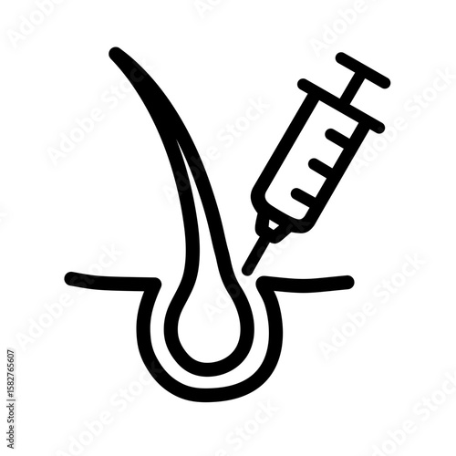 PRP Hair Therapy Icon Vector Illustration