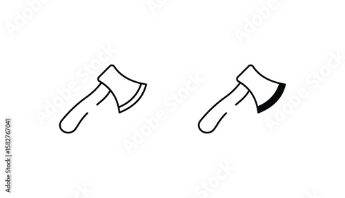 Hatchet icon design with white background stock illustration