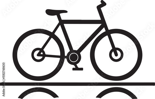 Black bicycle silhouette on white background vector icon