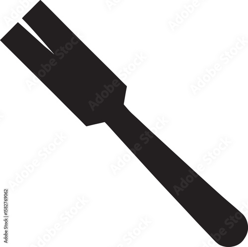 Black chisel tool silhouette simple vector icon carving woodworking