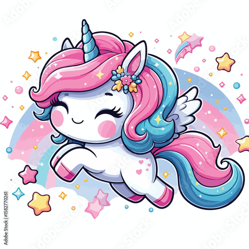 Wallpaper Mural vector image of cute unicorn Torontodigital.ca