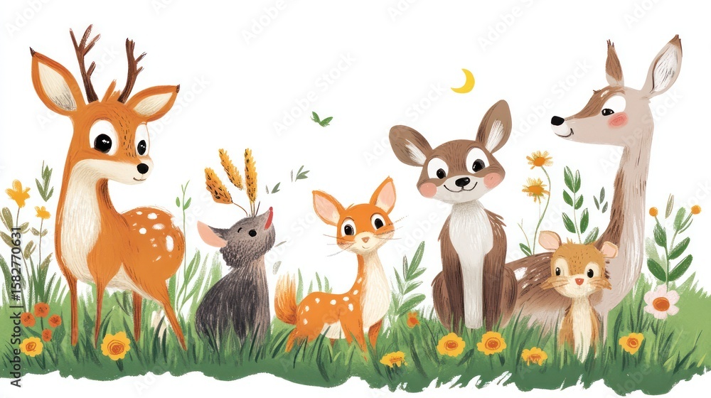 Naklejka premium animal drawing for kids