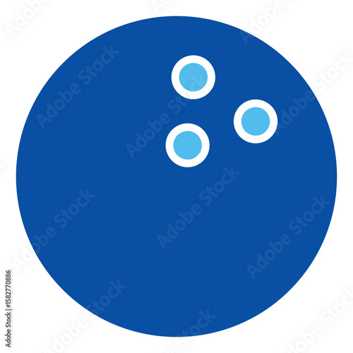 Bowling Icons In Blue Style, Vector Illustration