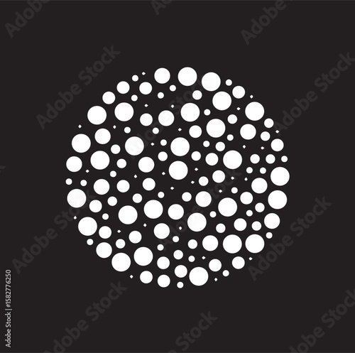 Bubble cluster icon with flat style. Isolated vector bubble cluster icon illustrations, simple style. Modern Line Art Circle Design