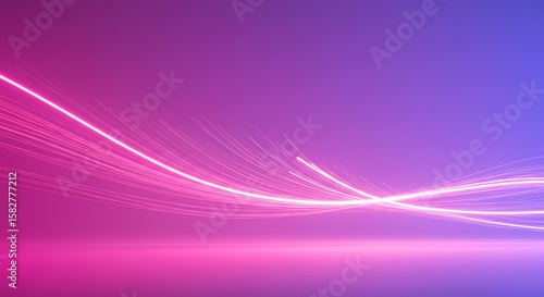 Abstract Pink Light Trails on Purple Background with Dynamic Flow