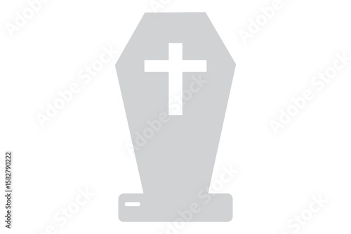 Gravestone, headstone and tombstone icons, tomb stone vector silhouettes.