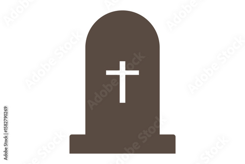 Gravestone, headstone and tombstone icons, tomb stone vector silhouettes.