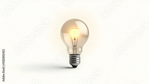 Luminous Futuristic Techscape A light bulb crafted from transparent balloon, styled in a inflated design, presented in loose float view on a white background (2)