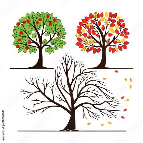 Colorfull Tree Icon Set