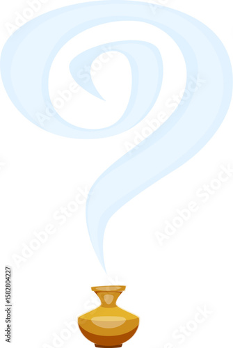 Day of the Dead font cremated remains urn punctuation question mark. Mexico death holiday typeface vector element, ritual celebration type sign. Dia de Los Muertos festival typeset punctuation mark