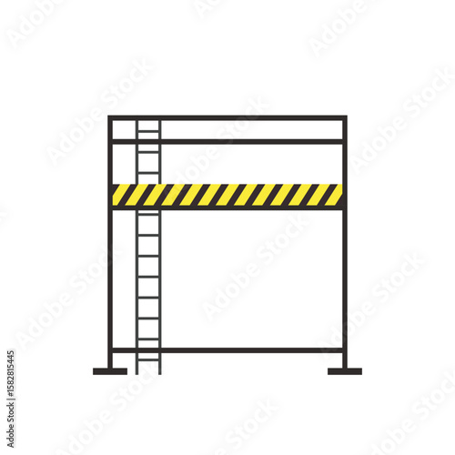 Scaffolding. Vector flat design aluminum prefabricated scaffolding isolated illustration white background.