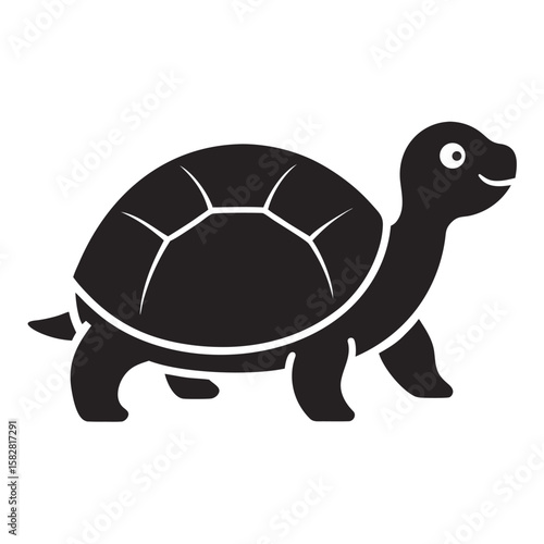 Black tortoise icon walking turtle reptile