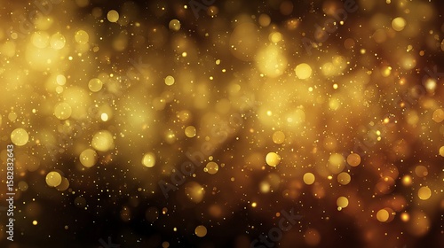 Elegant gold abstract bokeh background with glowing light particles for festive, luxury, or celebration design themes – vector illustration