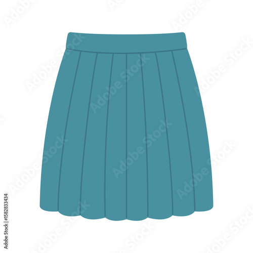 Short women's skirt. Hand-drawn illustration. Flat vector illustration isolated on a white background