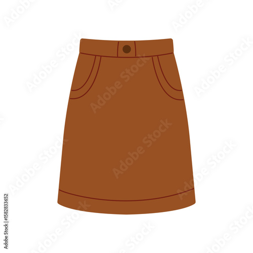 Long women's skirt. Hand-drawn illustration. Flat vector illustration isolated on a white background.