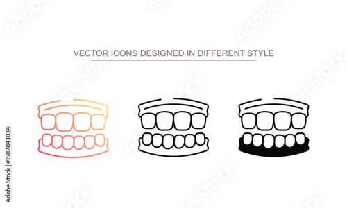 Tooth Jaw icon design with white background stock illustration