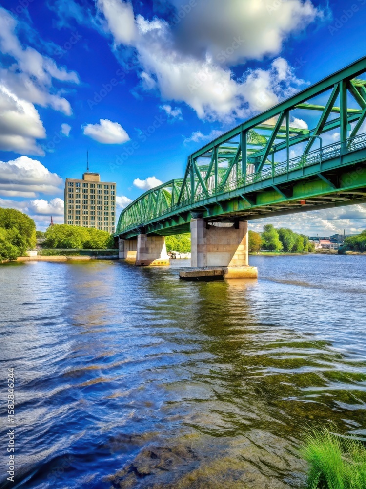 Naklejka premium Bridge over Fox River in Green Bay