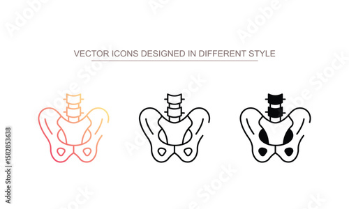Pelvis icon design with white background stock illustration