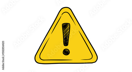 Yellow triangular warning sign with an exclamation mark