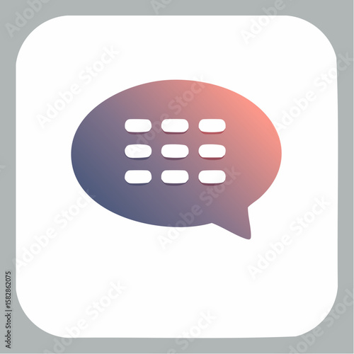 Single vector icon of a tooltip with speech bubble shape, minimal UI icon