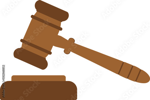 Judge Gavel Vector Illustration – Legal Hammer Symbol for Law and Justice