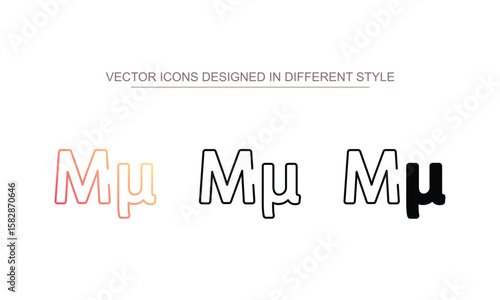 Mu icon design with white background stock illustration