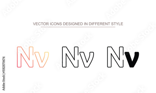 Nu icon design with white background stock illustration