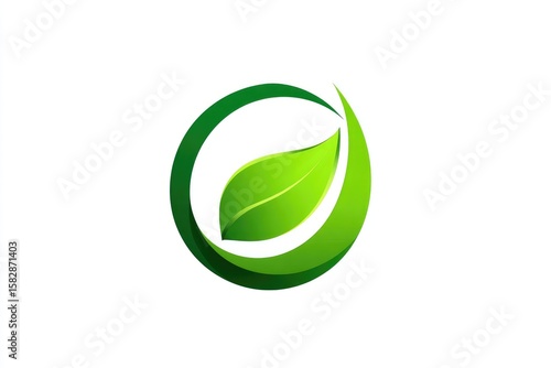 Wallpaper Mural Green leaf in a circle logo Torontodigital.ca