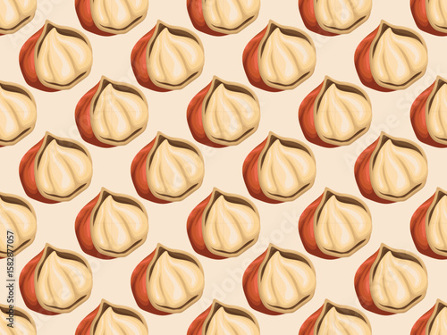 hazelnut nut cartoon organic harvest natural raw plant snack vegetarian product art pattern seamless
