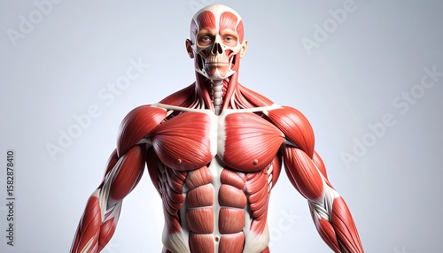 Detailed anatomical human musculature