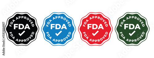 FDA Approved Stamp Icon Set