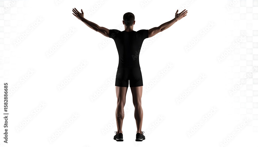 Obraz premium Silhouette of a man with arms outstretched