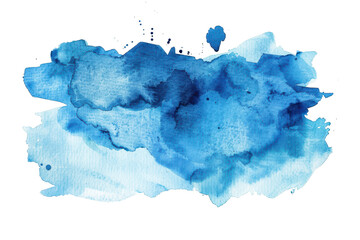 blue watercolor texture isolated on white or transparent png