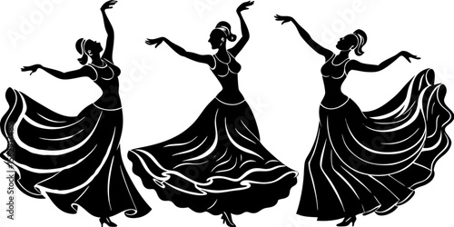 silhouette of a dancing woman
