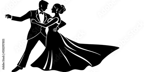 silhouette of a woman in a dress