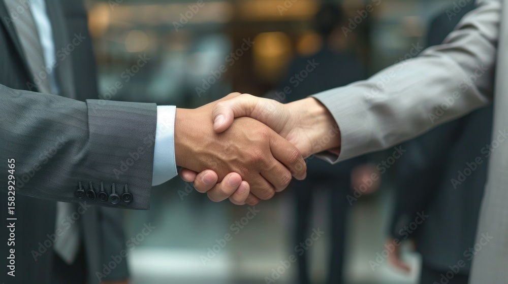 Professional businesspeople shaking hands in a corporate setting stock photo --ar 16:9 --raw --v 6 Job ID: faf07c69-5db6-427f-a127-4375f7ea5f71 Professional businesspeople shaking hands in a corporate setting stock photo --ar 16:9 --raw --v 6 Job ID: faf07c69-5db6-427f-a127-4375f7ea5f71