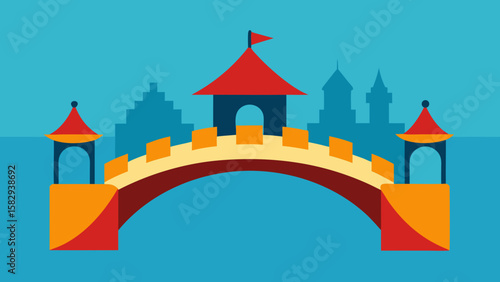 Wallpaper Mural Bridge into fantasy market square vector illustration Torontodigital.ca