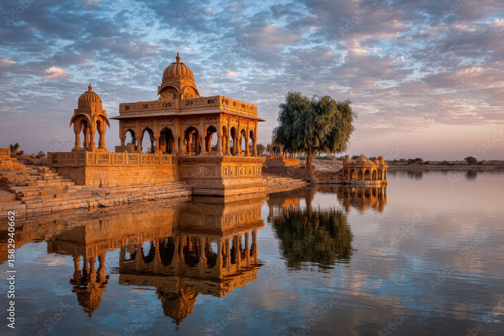Fototapeta premium beautiful ancient temple in the lake