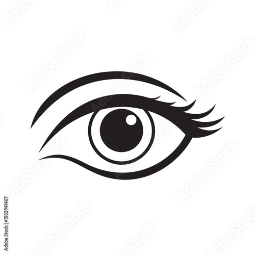 Wide Pupil Woman Eye Silhouette
