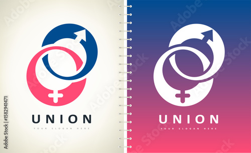 Female and male sex logo. Female and male gender symbol. Sign indicating the gender of a person