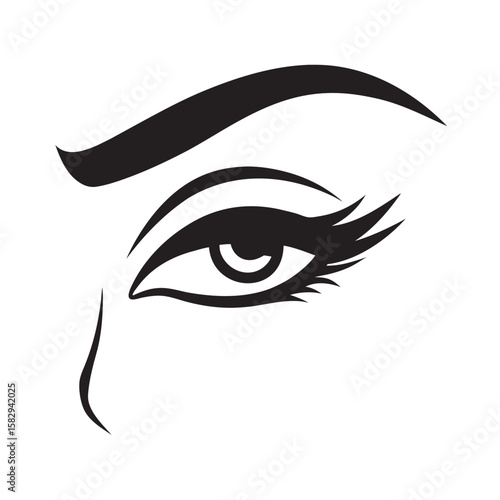 Confident Woman Eye With Bold Eyeliner