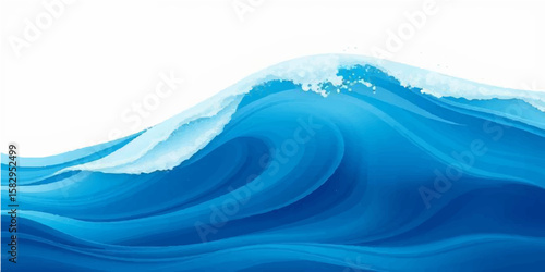 Abstract blue wave design with flowing lines and a light, watery texture