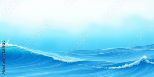 Abstract blue background with tranquil waves reflecting the beauty of a summer sky over the ocean