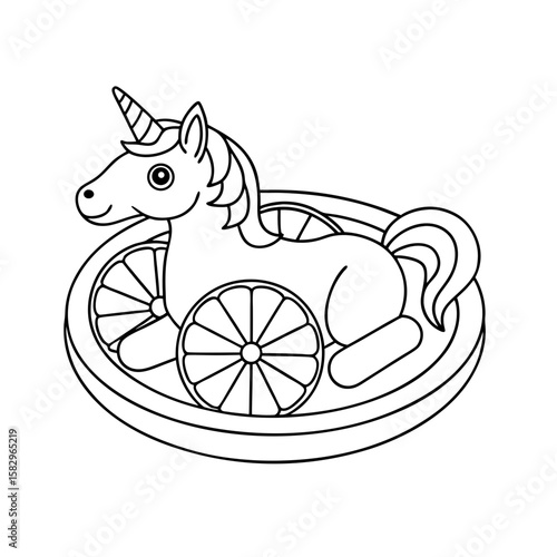 Printable Unicorn Tossing Candy Coloring Page