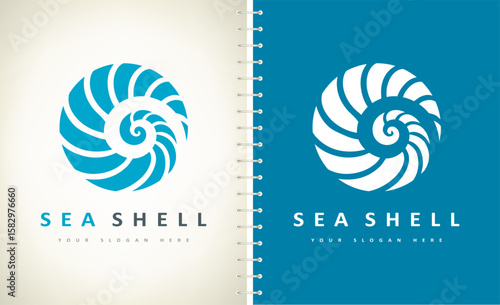 Seashell logo vector. Nature design