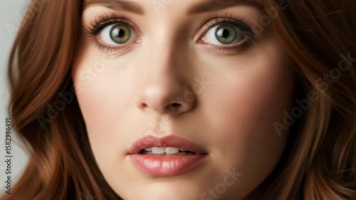 Wallpaper Mural Beautiful woman with surprised expression, looking away. Torontodigital.ca