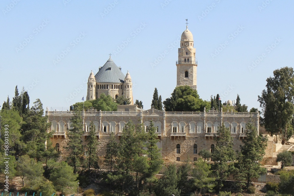 Obraz premium Dormition Abbey on Mount Zion, Jerusalem, Israel