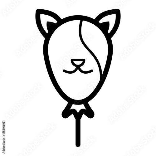 Cat Balloon Lineart