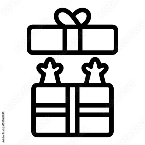 Cat with Gift Lineart